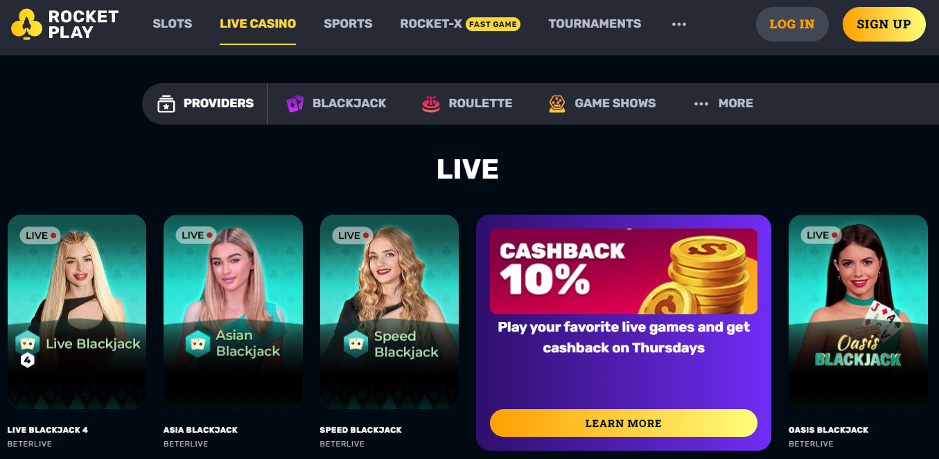 Live Casino Rocket Play 