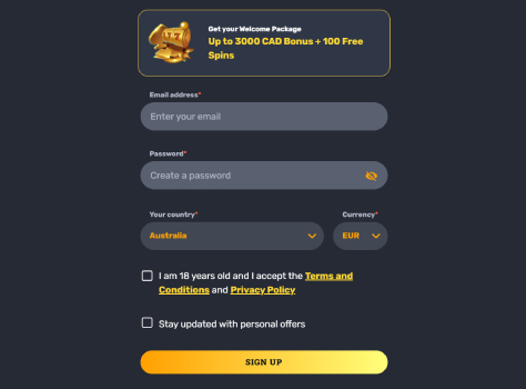 RocketPlay registration 2